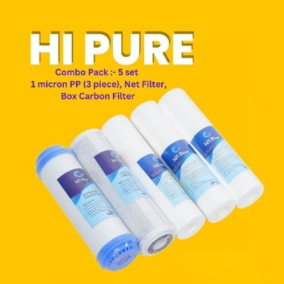 Picture of 5 Pcs Combo Set Of 3 Pcs Sediment Filter Pp,1 Pcs Net Carbon & 1 Pcs Box Carbon Filter Spare Parts