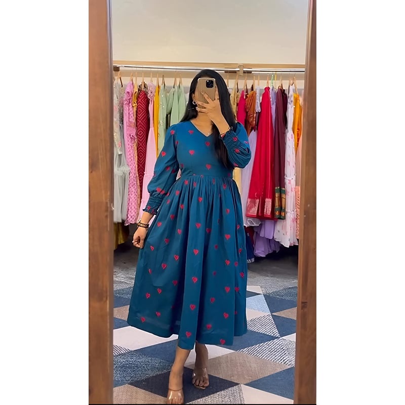 Picture of A TO Z MALL NEW COLLECTION SKIN PRINT SOFT BATTER SILK ONE  PIECE GWON FOR WOMEN(44)