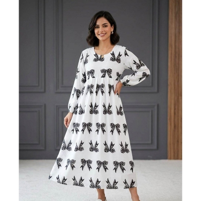Picture of A TO Z MALL NEW COLLECTION SKIN PRINT SOFT BATTER SILK ONE  PIECE GWON FOR WOMEN(44)