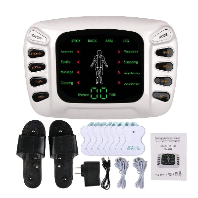 Picture of Electric Pulse Physiotherapy Massager Tens EMS Muscle Stimulator Acupuncture Therapy Body Massage Slimming Health Care Machine - White - Int: One size