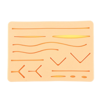Picture of Reusable Surgical Medical Practice Traumatic Simulation Wounds Training Teaching Model Suture Kit Pad Silicone Fake Skin Suture - Suture_Pad - Int: One size