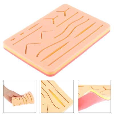 Picture of Reusable Surgical Medical Practice Traumatic Simulation Wounds Training Teaching Model Suture Kit Pad Silicone Fake Skin Suture - Suture_Pad - Int: One size