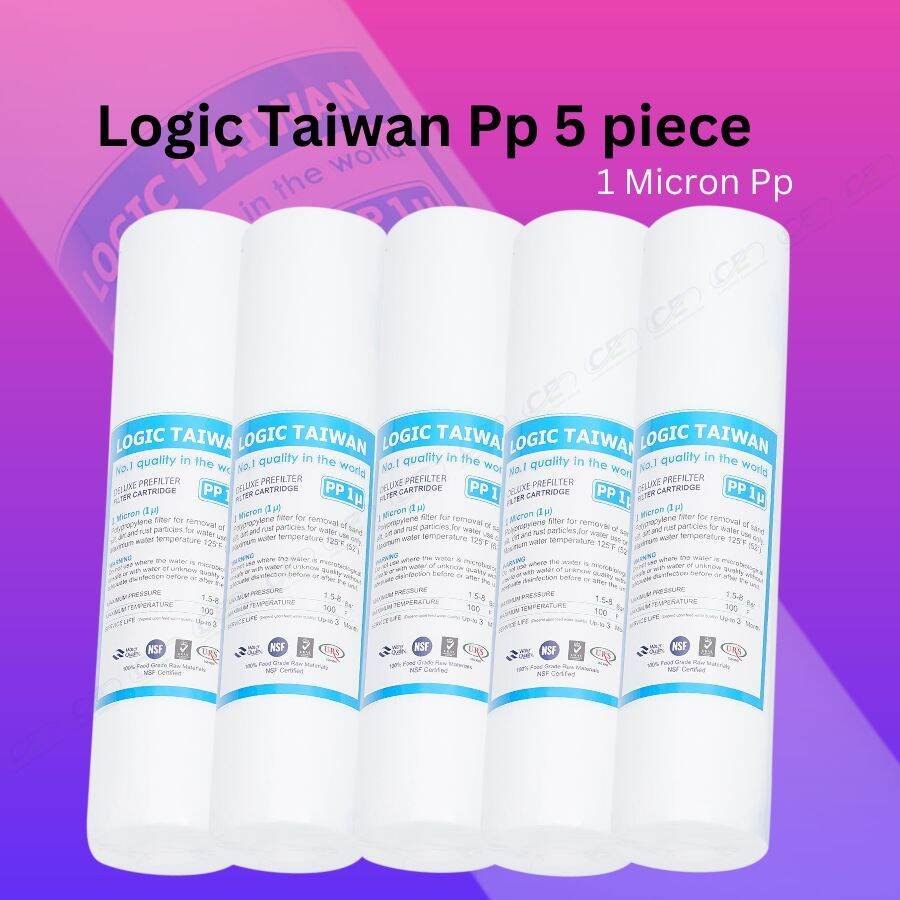 Picture of Water Filter Pp-5 Pcs Pp -1 Micron ,100 Gm-Sediment Filter - Cartridge 10"- White-Brand-Cohesive