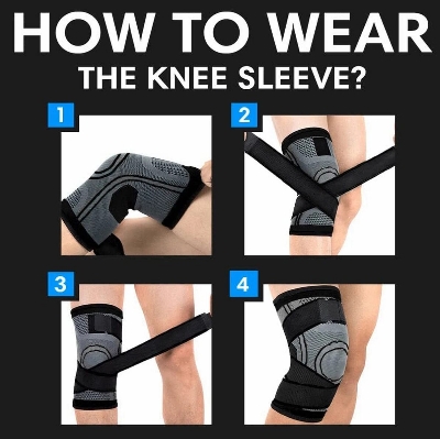 Picture of Professional Knee Brace for Knee Pain Men Women Knee Compression Sleeve Support for Running GYM Workout Sports Joint Pain Relif - Multicolor - Int: One size