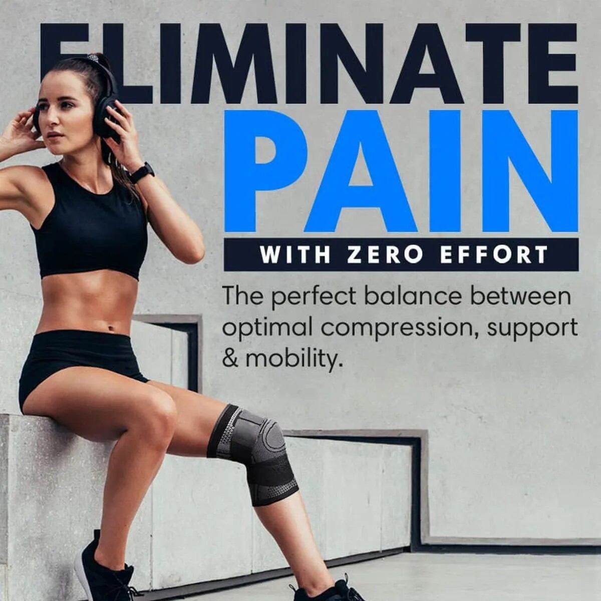 Picture of Professional Knee Brace for Knee Pain Men Women Knee Compression Sleeve Support for Running GYM Workout Sports Joint Pain Relif - Multicolor - Int: One size