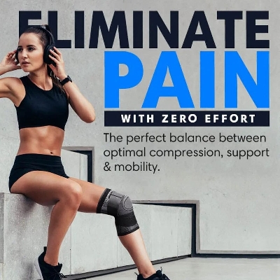 Picture of Professional Knee Brace for Knee Pain Men Women Knee Compression Sleeve Support for Running GYM Workout Sports Joint Pain Relif - Multicolor - Int: One size