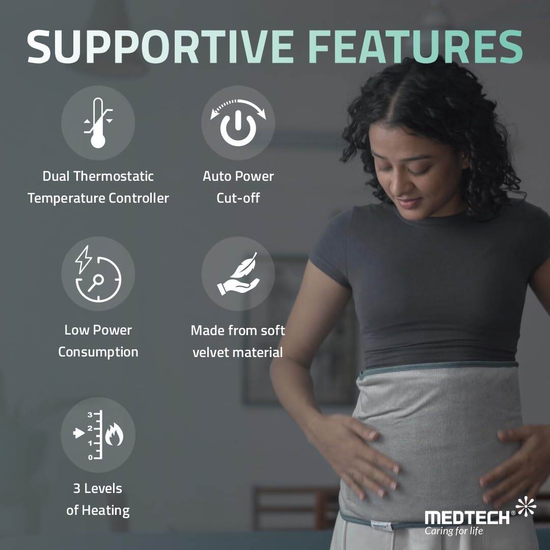 Picture of MEDTECH Orthopaedic Electric Heating Pad with Fast Heating Technology for Back Pain, Heat Therapy Heating Belt for body - Multicolor - Int: One size