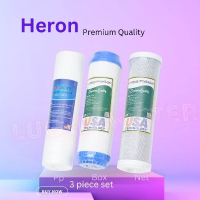 Picture of Heron 1 Piece Sediment Filter Pp 1 Piece Net Carbon And 1 Piece Box Carbon Filter 3 Piece Combo Set Of Spare Parts