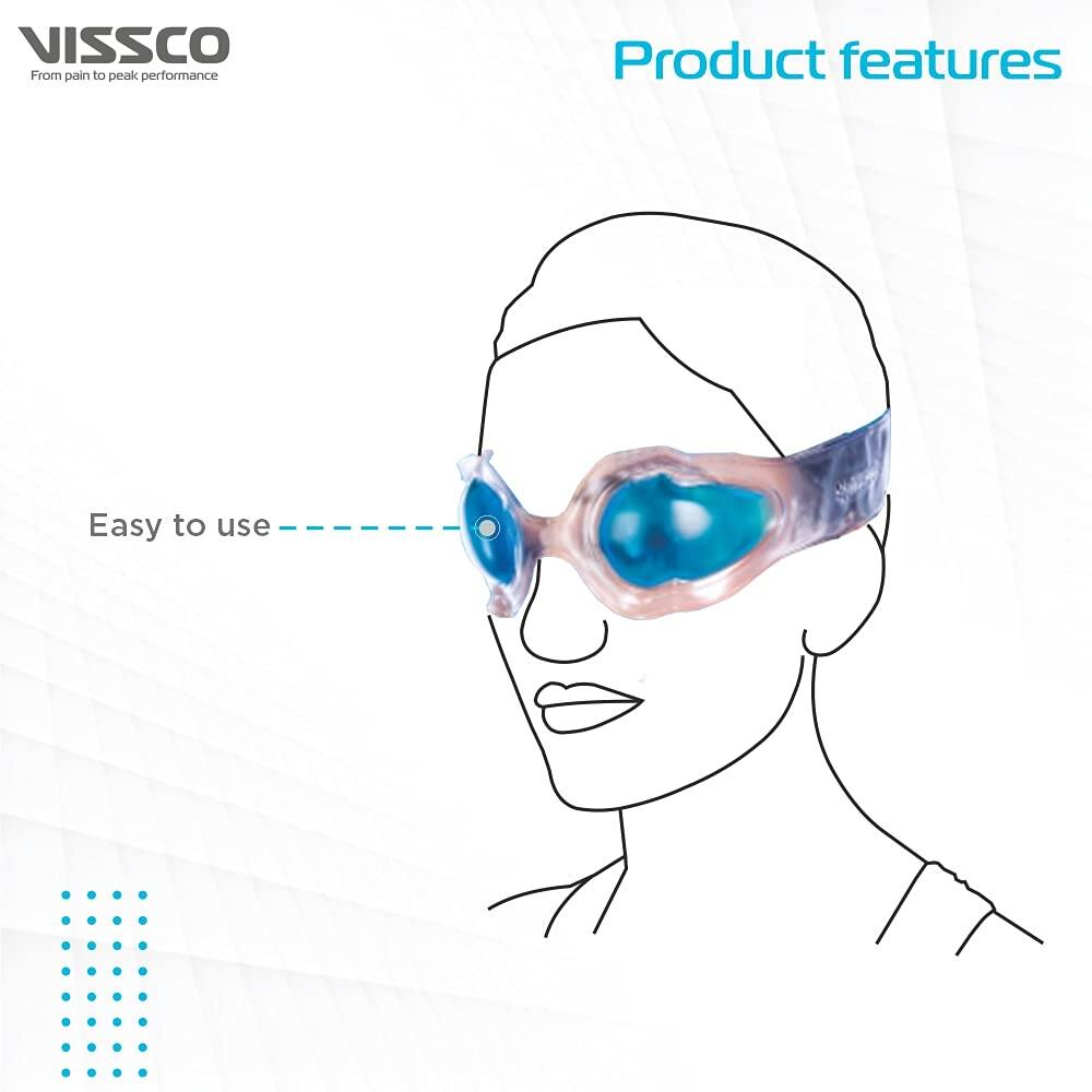 Picture of Vissco Cool Eyes (Gel), Eye Relaxing Mask For Puffy Tired Eyes, Dark Circles, Instant Pain Relief, Dry Eyes, Redness - Universal (Blue)
