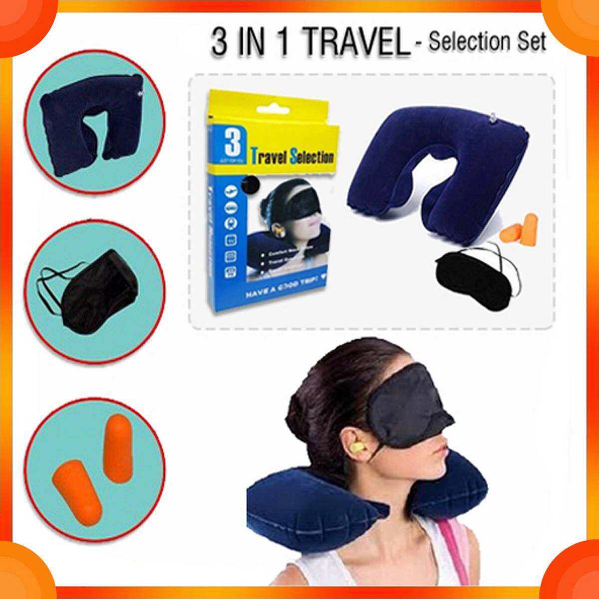 Picture of 3 In 1 Travel Neck Pillow Set - Enjoy Comfort And Versatility With Our 3-In-1 Travel Neck Pillow Set - Designed To Enhance Travel Experience - Multicolor - Int: One size