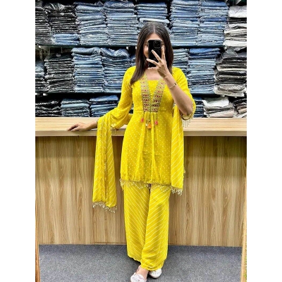 Picture of A To Z Mall New Collection Readymade Made by Georgette  Fevric Three Piece For girls