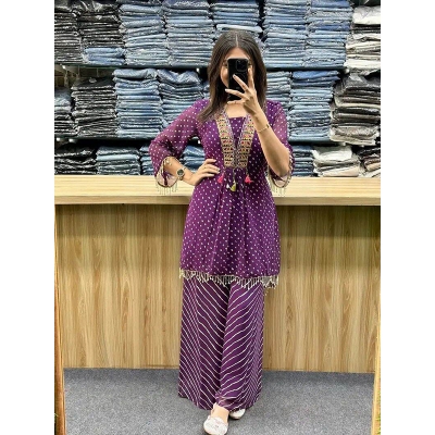 Picture of A To Z Mall New Collection Readymade Made by Georgette  Fevric Three Piece For girls
