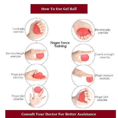 Picture of UM GEL BALL for Wrist Muscles Strengthening and Stress Relief Gel Ball for hand exercise Exercise Gel Ball for Wrist Muscles - Red - Int: One size