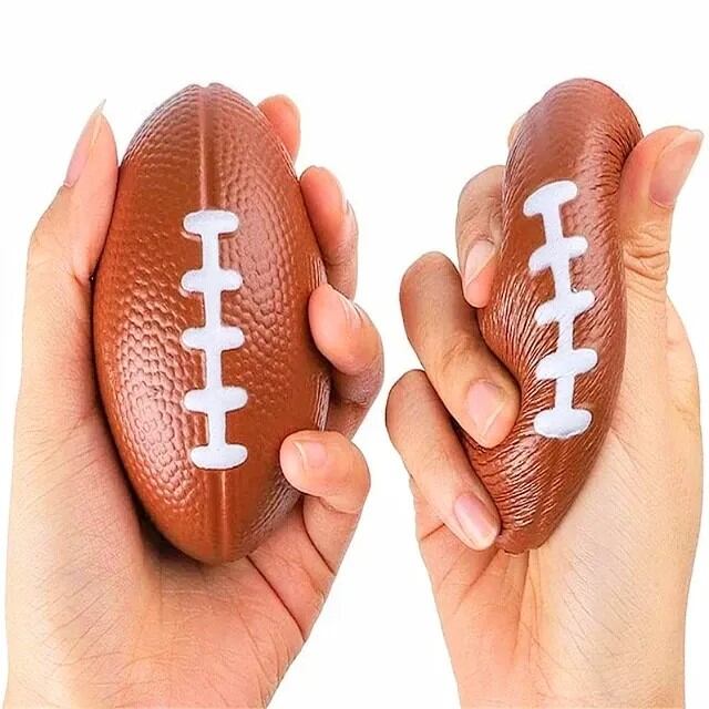 Picture of 12 piece Hand exercise rugby ball for relief from stress free Punch Ball , Squeeze ball soft ball - Multicolor