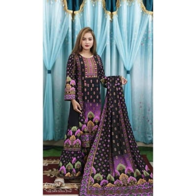 Picture of A TO Z MALL New Exclusive Linen Ready Made Skin Print Garara Dress Three Piece for Girls/Women