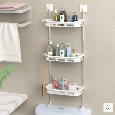 Picture of 3 Tier Multifunctional Kitchen & Bathroom Wall Hanging Storage Rack. - White