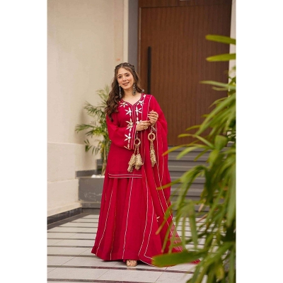 Picture of A To Z Mall New Collection Readymade Made by Georgette  Fevric Three Piece For girls