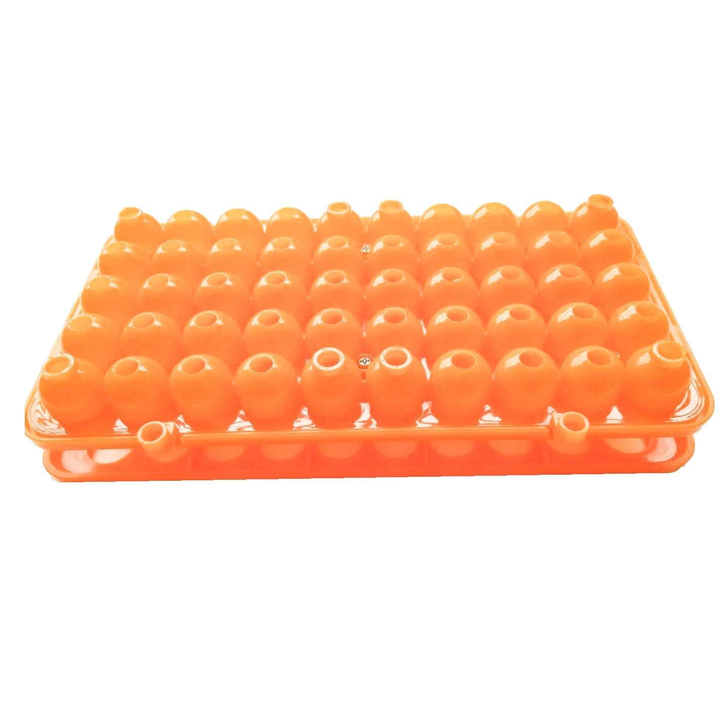 Picture of Plastic Test Tube Rack,Saim 50 Holes Lab Test Tube Rack Holder for 18mm Test Tubes,Orange |Blue