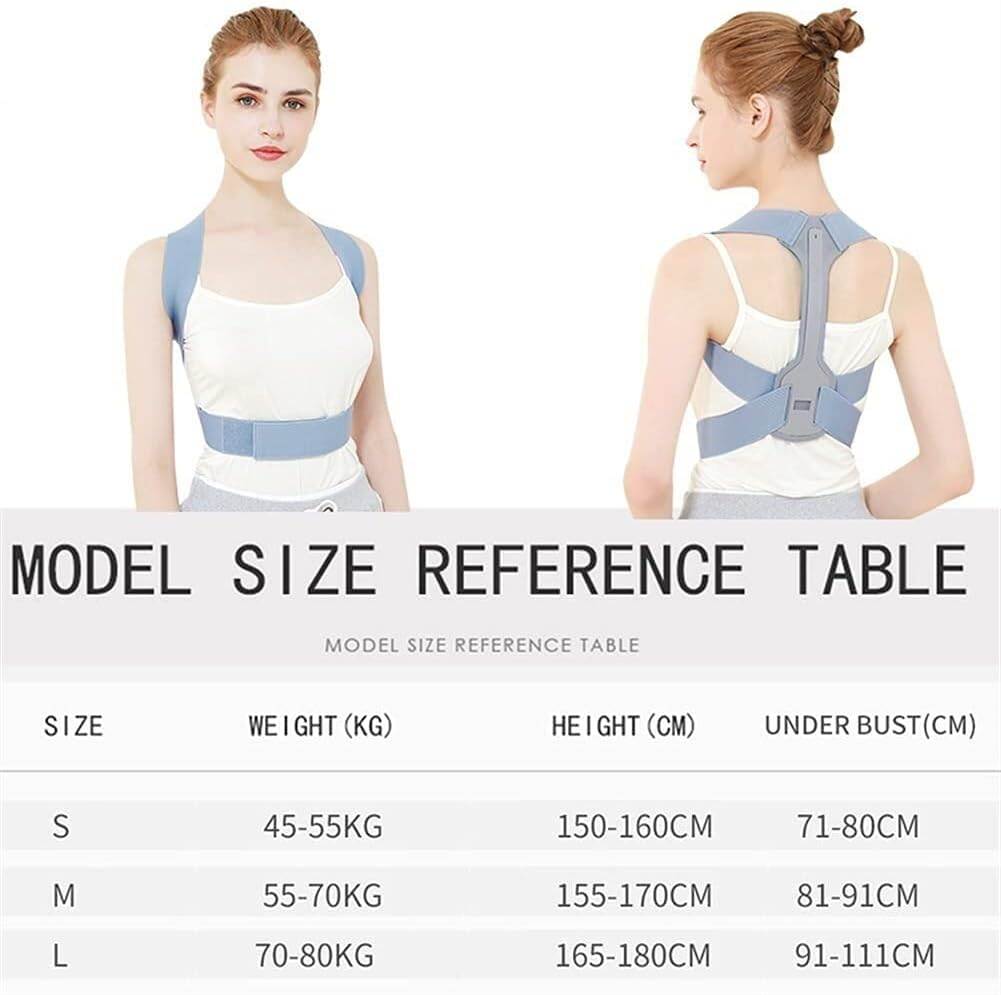 Picture of Posture Corrector Posture Correction Lower Back Pain Clavicle Spine Shoulder Support Belt Back Pain Relief Student/Adults/Unisex Easy to Use Back Posture (Color : Gray, Size : Medium) - Int: One size