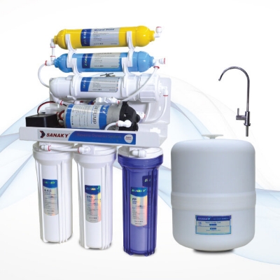 Picture of Sanaky S1 6 Stage Mineral Ro Water Purifier (Vietnam)- White (4.2G. Fiber Pressure Tank)