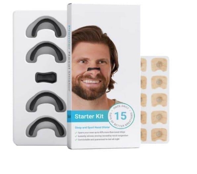 Picture of 15Pcs Magnetic Nasal Glue Strips | Breathing Nasal Strip | Anti Snoring Nose Clip | Skin Safe Sleep | Nasal Dilator For Breathing | Snoring Stopper For Men | Breathing Starter Kit - Multicolor - Int: One size