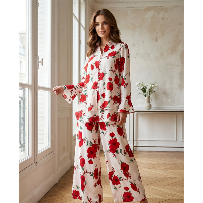 Picture of A To Z MAll New Collection Floral Two-Piece Set (Shirt + Pants) Women(Suit Only: 44)
