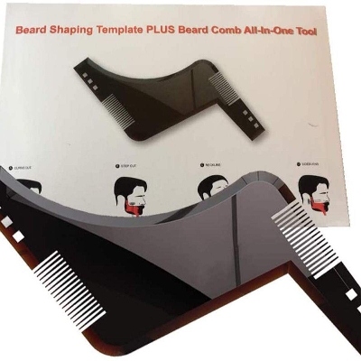 Picture of BEARD SHAPER MUSTACHE FACIAL HAIR SHAPING TOOL FOR MEN-Multicolor