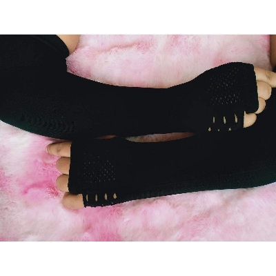 Picture of Fingerless Hand Socks for women Hand Gloves for women-Black