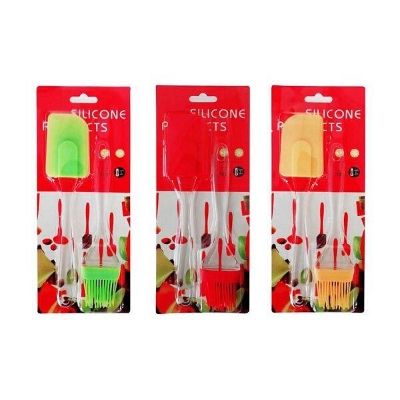 Picture of 2 Pieces Silicon Oil Brush with Silicone Spatula-Multicolor