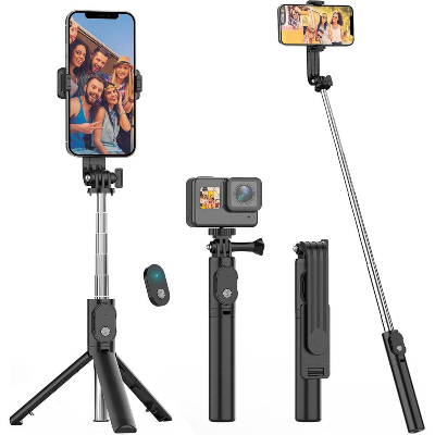 Picture of P20S Selfie Stick with LED Light-Black