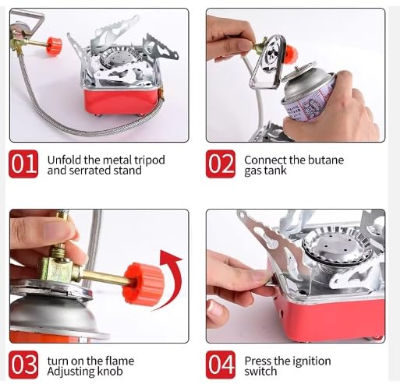Picture of Mini Portable Camping Gas Stove – Foldable and Windproof-Multicolor