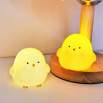 Picture of Cute Chicken Soft Lighting Small Night Light Bedside Lamp Decoration Bedroom Atmosphere Light Girl Children GIft-Multicolor