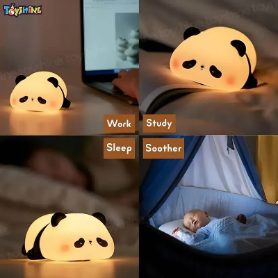 Picture of Panda LED Night Light Patting Lamp Cartoon Children's Nightlight Toy Gift Bedroom Decor-Multicolor