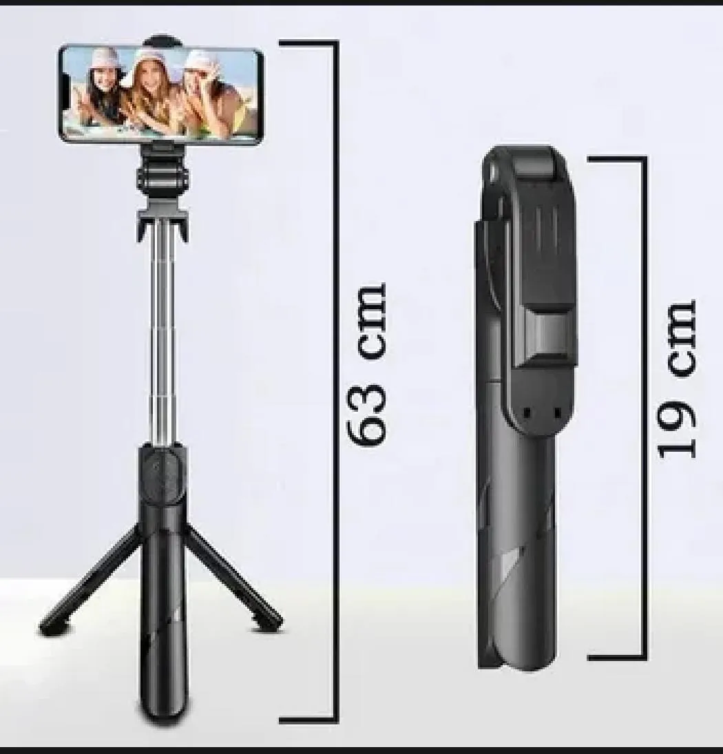 Picture of XT-02 Flexible 2 in 1 Bluetooth Selfie Stick Horizontal and Vertical Shooting Mobile Phone Tripod Remote Control Selfie Stand-Black