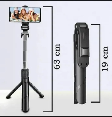 Picture of XT-02 Flexible 2 in 1 Bluetooth Selfie Stick Horizontal and Vertical Shooting Mobile Phone Tripod Remote Control Selfie Stand-Black