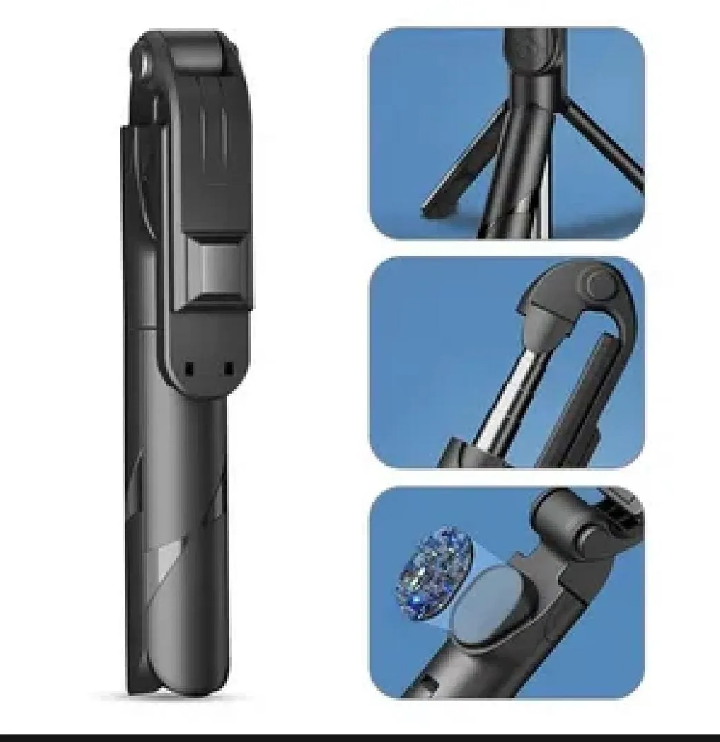 Picture of XT-02 Flexible 2 in 1 Bluetooth Selfie Stick Horizontal and Vertical Shooting Mobile Phone Tripod Remote Control Selfie Stand-Black