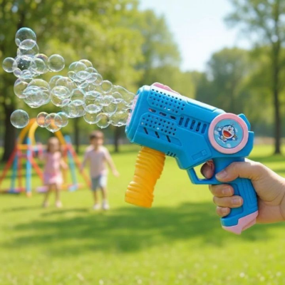 Picture of Bubble Toy Gun Blaste 6 Hole Automatic Electric Bubble Toys Gun-Multicolor