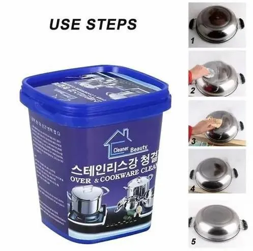 Picture of powerful stainless steel cookware cleaning-Multicolor