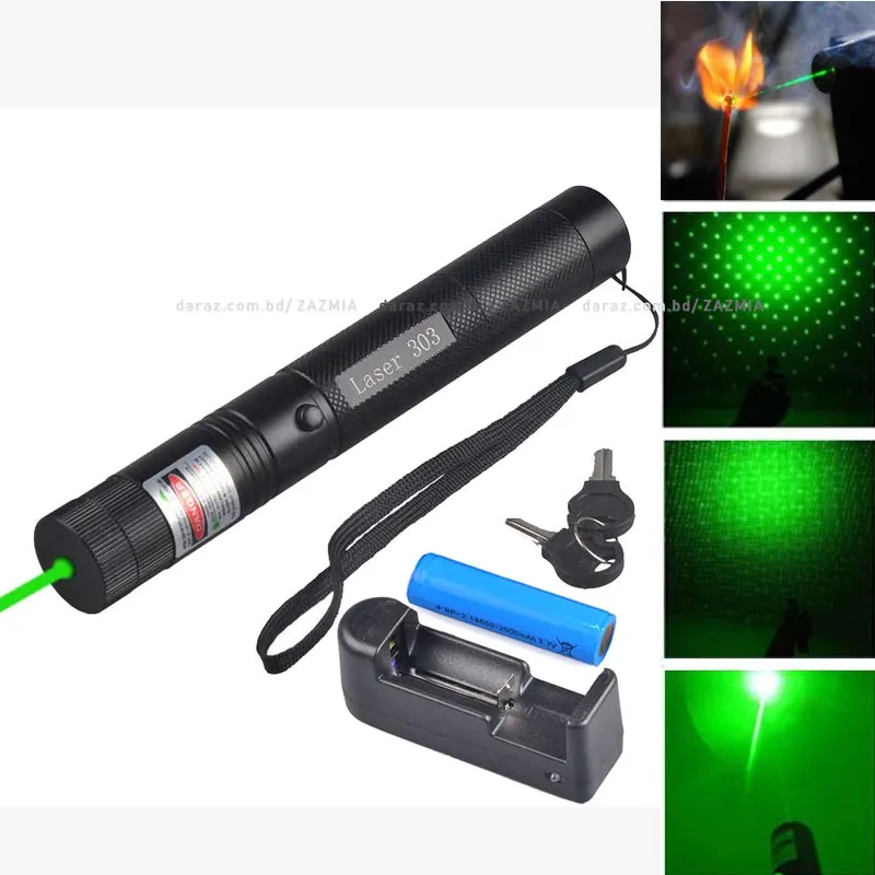Picture of Laser Pointer Rechargeable Green Adjustable Burn Match-Multicolor