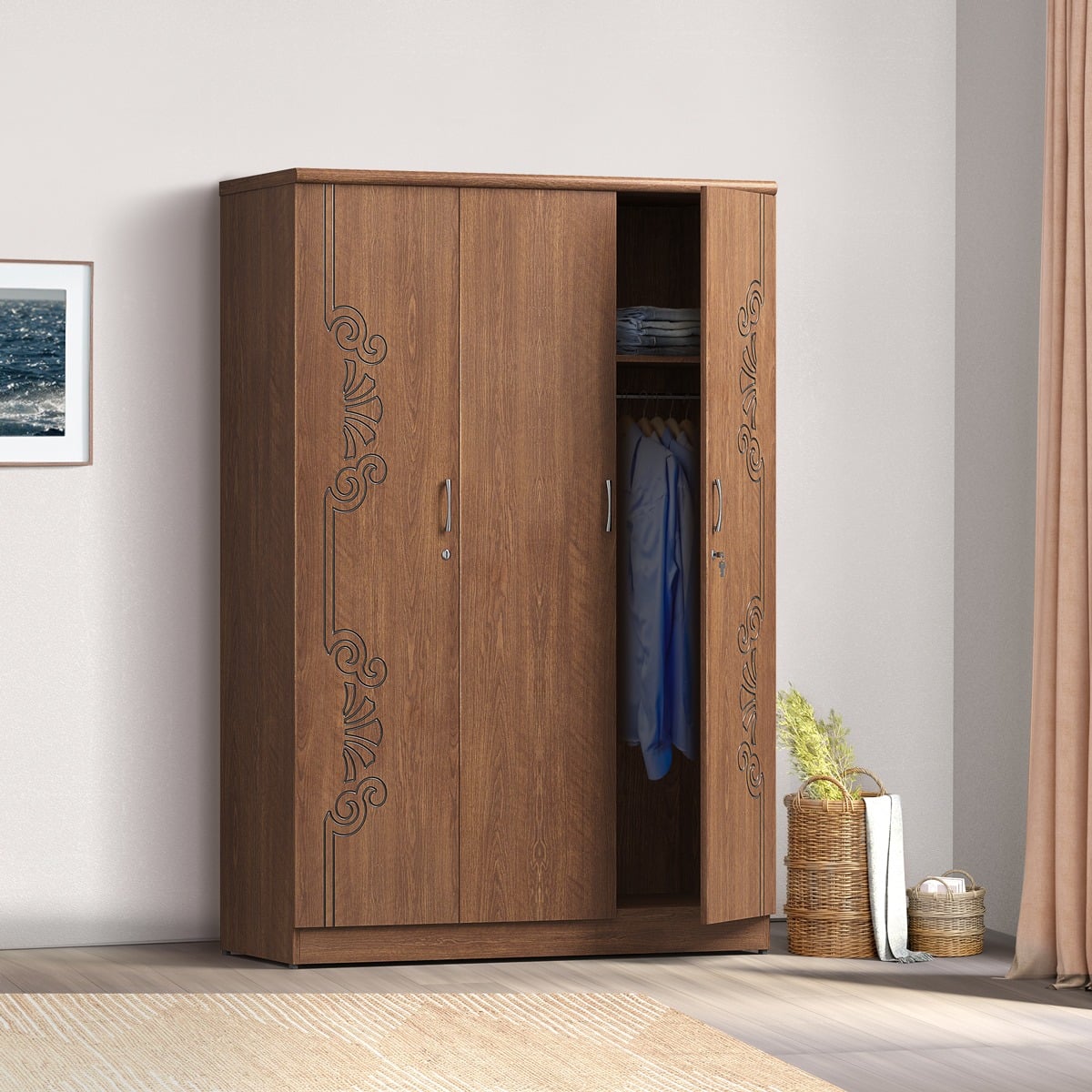 Picture of REGAL Mermaid Laminated Board Cupboard CBH-136-1-1-20 (3 DOOR)