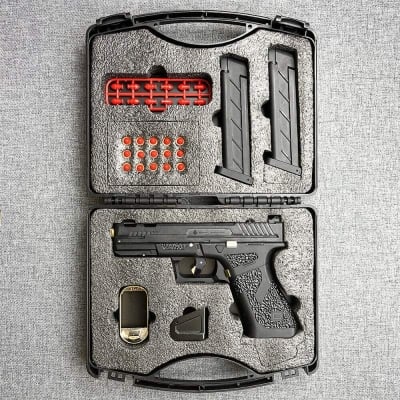 Picture of Taran Tactics GLOCK Blowback P'is'tol Toy Gun Shell Ejecting, Metal Shooting Pi'st'ol, Air Pi'sto', glock auto shell ejection blowback toy - Black