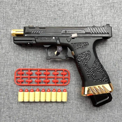 Picture of Taran Tactics GLOCK Blowback P'is'tol Toy Gun Shell Ejecting, Metal Shooting Pi'st'ol, Air Pi'sto', glock auto shell ejection blowback toy - Black