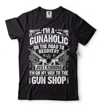 Picture of I'm A Gunaholic Premium Fabric Soft and comfortable T-shirt With Your Name - Gun t-shirt - T-shirt for Man