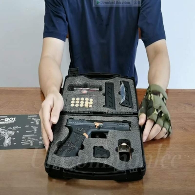 Picture of Taran Tactics GLOCK Blowback Pis-tol Toy Gun Shell Ejecting, Metal + Nylon  Shooting Pis-tol - Black