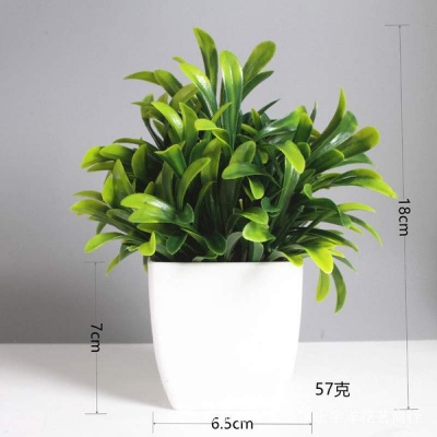 Picture of Artificial  Grass - Table Desk Decoration Plants - Plastic Tree and grass - Artificial Green Tree - Luohan grass potted - Green