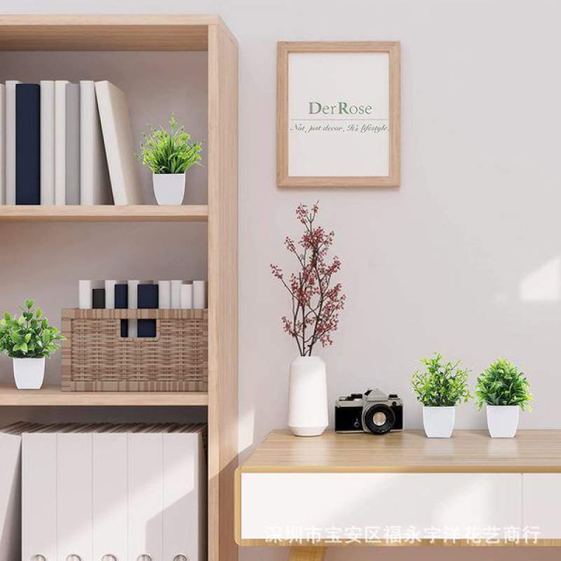 Picture of Artificial  Grass - Table Desk Decoration Plants - Plastic Tree and grass - Artificial Green Tree - Luohan grass potted - Green