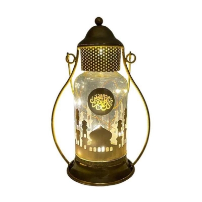 Picture of Big size Islamic Ramadan LED Light - 12 inches Long Metal & Glass Ramadan  LED Light - Gold