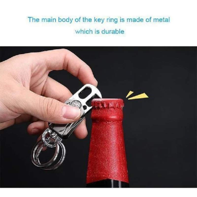 Picture of Multifunctional 4 in 1 Hi Quality Heavy Duty Keychain Corkscrew Cool Keychain 360 Degree Bearing Silent Rotation Design Key Ring Men's Fashion Key
