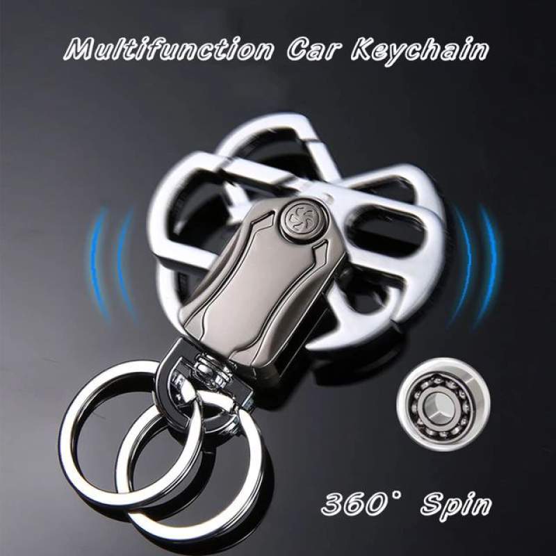 Picture of Multifunctional 4 in 1 Hi Quality Heavy Duty Keychain Corkscrew Cool Keychain 360 Degree Bearing Silent Rotation Design Key Ring Men's Fashion Key