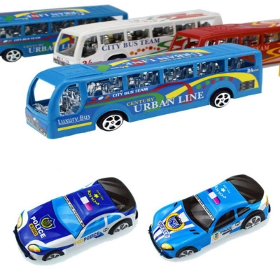 Picture of Multicoloured Back force 1 bus & 2 Car, 1 Tank & 2 Car combo - four-wheel drive car, car model, minifigure,  Children Back Force Toy Car Bus tank